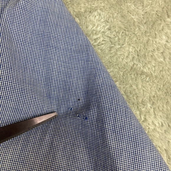 Tommy Hilfiger American Classics Blue Gingham Button Down Dress Shirt Mens 16 - Picture 10 of 11